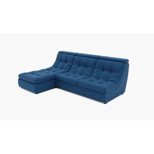 Угловой диван "Монако 2", механизм венеция, угол левый, велюр, цвет гелекси лайт 014