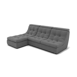 Угловой диван "Монако 2", механизм венеция, угол левый, велюр, цвет гелекси лайт 021