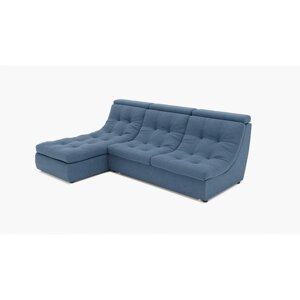 Угловой диван "Монако 2", механизм венеция, угол левый, велюр, цвет гелекси лайт 022