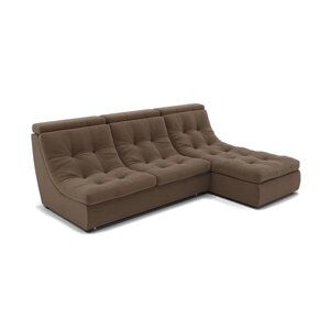 Угловой диван "Монако 2", механизм венеция, велюр, цвет селфи 03