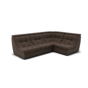Угловой диван "Монако 3", механизм венеция, угол правый, велюр, цвет гелекси лайт 004