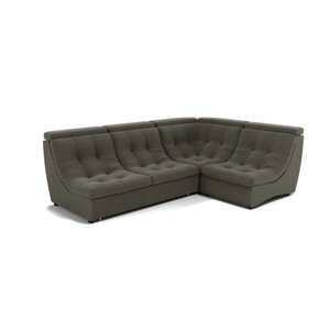 Угловой диван "Монако 3", механизм венеция, угол правый, велюр, цвет гелекси лайт 005