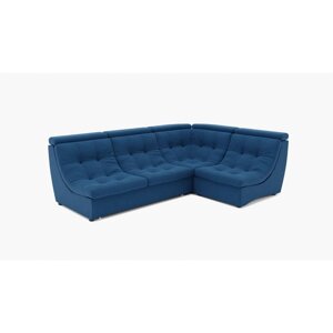 Угловой диван "Монако 3", механизм венеция, угол правый, велюр, цвет гелекси лайт 014