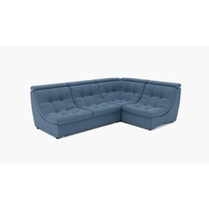 Угловой диван "Монако 3", механизм венеция, угол правый, велюр, цвет гелекси лайт 022