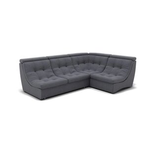 Угловой диван "Монако 3", механизм венеция, угол правый, велюр, цвет гелекси лайт 026