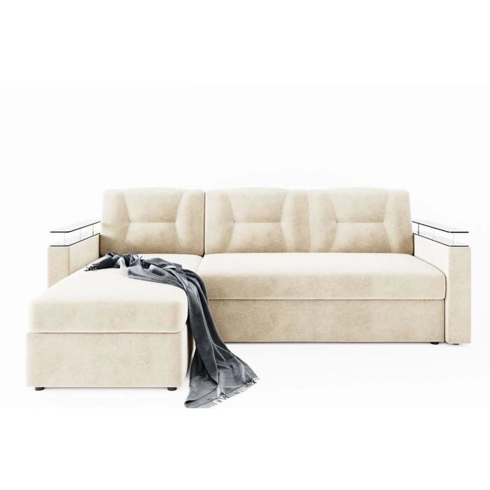 Угловой диван "Монро", угол левый, ЛДСП венге, механизм дельфин, велюр, цвет селфи 01 от компании Интернет-гипермаркет «MALL24» - фото 1