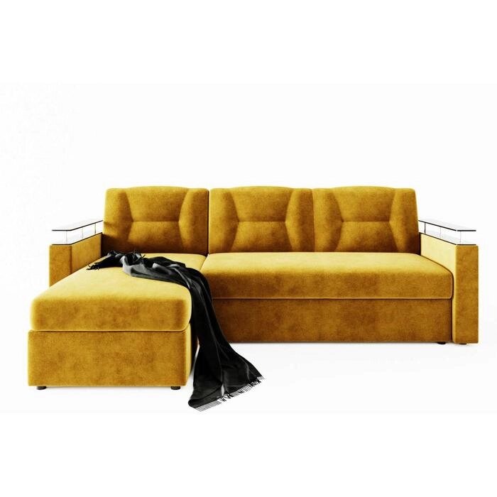 Угловой диван "Монро", угол левый, ЛДСП венге, механизм дельфин, велюр, цвет селфи 08 от компании Интернет-гипермаркет «MALL24» - фото 1