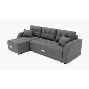 Угловой диван "Нью-Йорк 3", механизм пантограф, угол левый, велюр, цвет гелекси лайт 021