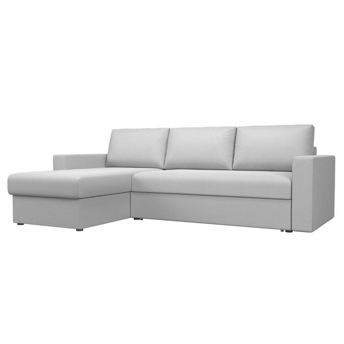 Угловой диван "Траумберг", левый угол, механизм дельфин, экокожа, цвет белый от компании Интернет-гипермаркет «MALL24» - фото 1