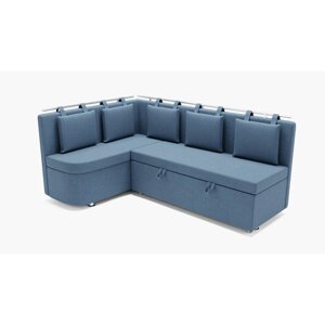 Угловой кухонный диван "Париж 1", механизм дельфин, угол левый, велюр, гелекси лайт 022