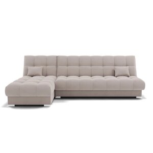 Угловой модульный диван "Фиеста 2", механизм книжка, велюр, цвет селфи 01