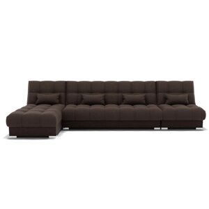 Угловой модульный диван "Фиеста 3", механизм книжка, велюр, цвет гелекси лайт 004