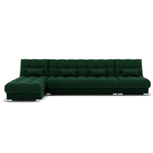 Угловой модульный диван "Фиеста 3", механизм книжка, велюр, цвет гелекси лайт 010