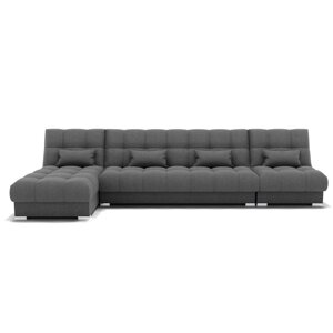 Угловой модульный диван "Фиеста 3", механизм книжка, велюр, цвет гелекси лайт 021