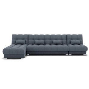 Угловой модульный диван "Фиеста 3", механизм книжка, велюр, цвет гелекси лайт 026