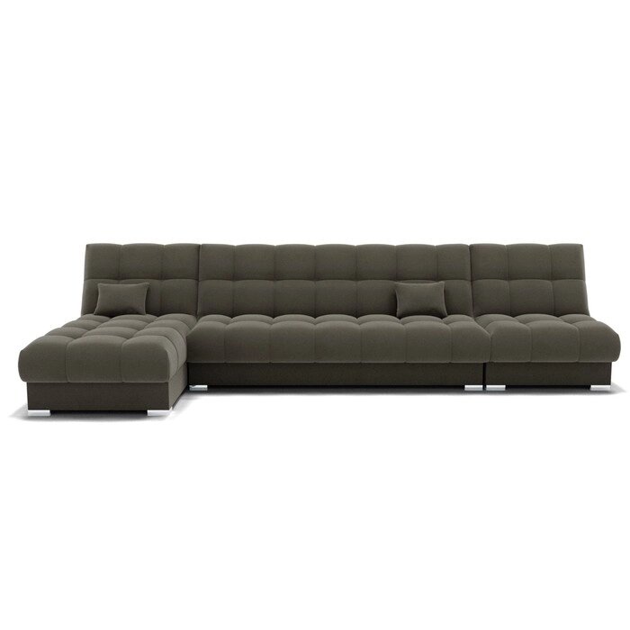 Угловой модульный диван "Фиеста 3", механизм книжка, велюр, цвет селфи 03 / подушки 01 от компании Интернет-гипермаркет «MALL24» - фото 1