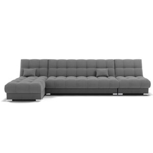 Угловой модульный диван "Фиеста 3", механизм книжка, велюр, цвет селфи 07