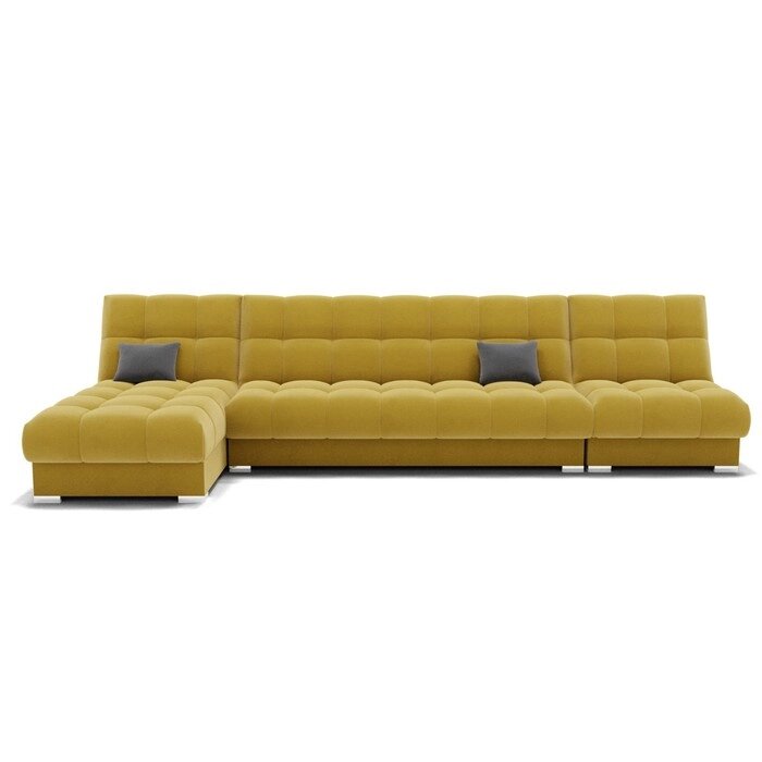 Угловой модульный диван "Фиеста 3", механизм книжка, велюр, цвет селфи 08 / подушки 07 от компании Интернет-гипермаркет «MALL24» - фото 1
