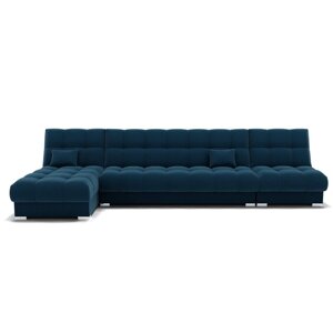 Угловой модульный диван "Фиеста 3", механизм книжка, велюр, цвет селфи 12