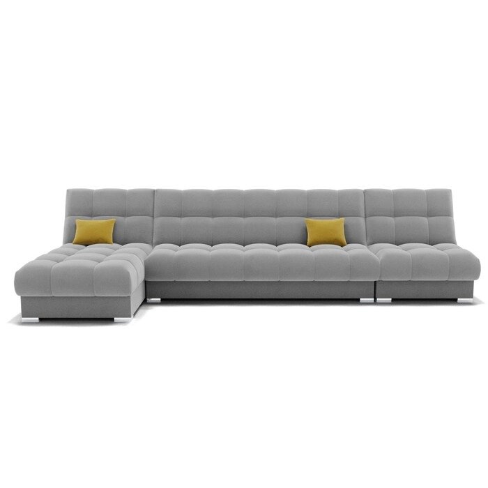 Угловой модульный диван "Фиеста 3", механизм книжка, велюр, цвет селфи 15 / подушки 08 от компании Интернет-гипермаркет «MALL24» - фото 1