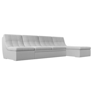 Угловой модульный диван "Холидей", механизм дельфин, экокожа, цвет белый