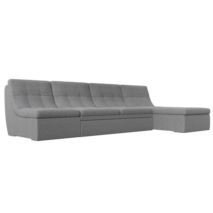 Угловой модульный диван "Холидей", механизм дельфин, рогожка, цвет серый от компании Интернет-гипермаркет «MALL24» - фото 1