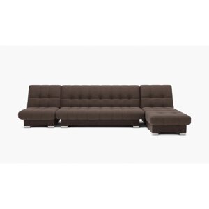 Угловой модульный диван "Хьюстон 3", меканизм книжка, ППУ, велюр, цвет гелекси лайт 004