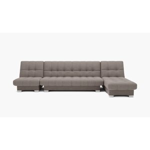 Угловой модульный диван "Хьюстон 3", меканизм книжка, ППУ, велюр, цвет гелекси лайт 005