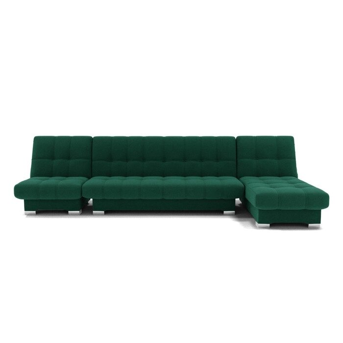 Угловой модульный диван "Хьюстон 3", меканизм книжка, ППУ, велюр, цвет гелекси лайт 010 от компании Интернет-гипермаркет «MALL24» - фото 1
