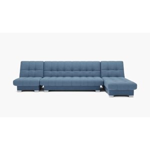 Угловой модульный диван "Хьюстон 3", меканизм книжка, ППУ, велюр, цвет гелекси лайт 022