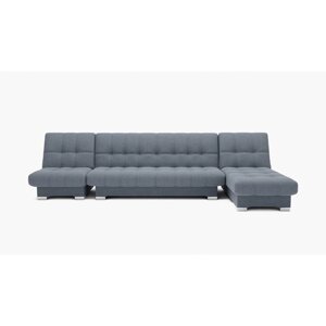 Угловой модульный диван "Хьюстон 3", меканизм книжка, ППУ, велюр, цвет гелекси лайт 026