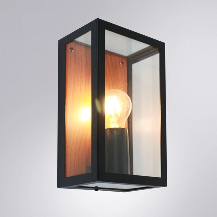 Уличный настенный светильник Arte Lamp Belfast A4569AL-1BR, E27, 60 Вт, 10х15х26 см, чёрный, коричневый от компании Интернет-гипермаркет «MALL24» - фото 1