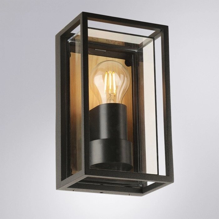 Уличный настенный светильник Arte Lamp Marfik A2322AL-1BR, E27, 15 Вт, 10х14х24 см, чёрный, бежевый от компании Интернет-гипермаркет «MALL24» - фото 1