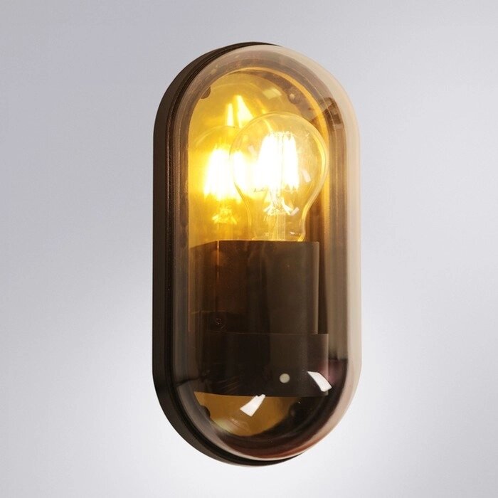 Уличный настенный светильник Arte Lamp Marfik A2481AL-1GO, E27, 15 Вт, 9х13х26 см, чёрный, бежевый от компании Интернет-гипермаркет «MALL24» - фото 1