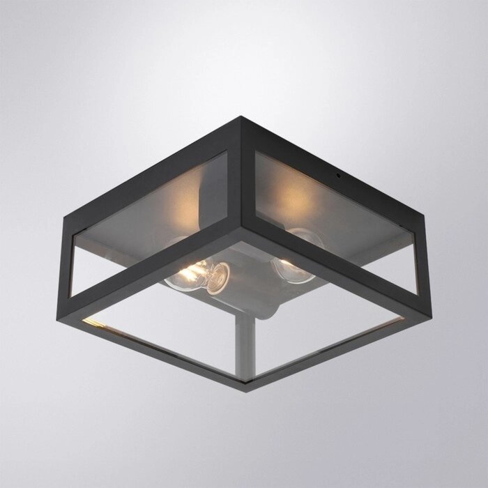 Уличный потолочный светильник Arte Lamp Belfast A4569PF-2BK, E27, 2х60 Вт, 29х29х13 см, чёрный от компании Интернет-гипермаркет «MALL24» - фото 1