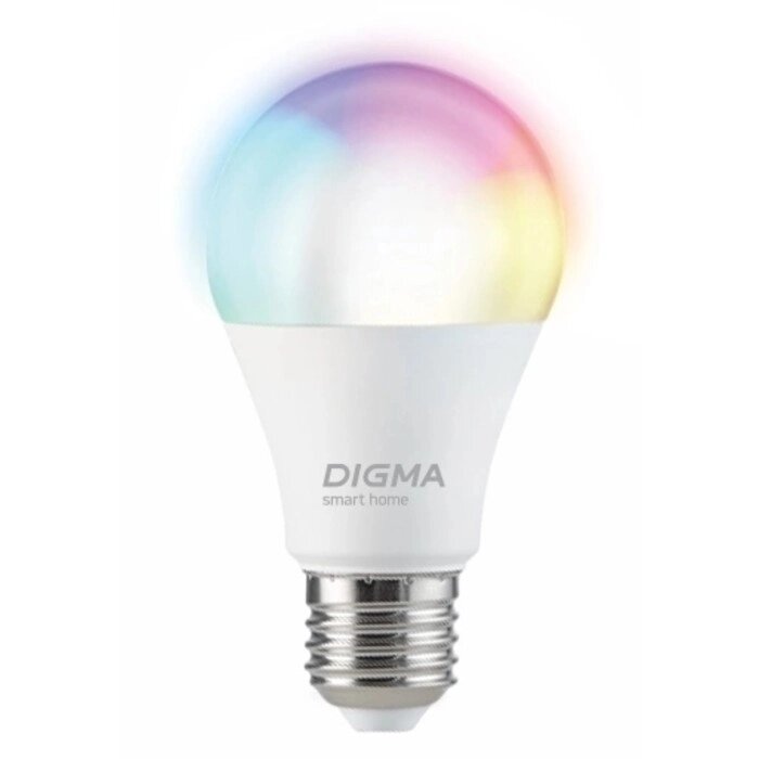 Умная лампа Digma DiLight, E27, N1, RGB, Wi-Fi, 8 Вт, 800 Лм от компании Интернет-гипермаркет «MALL24» - фото 1