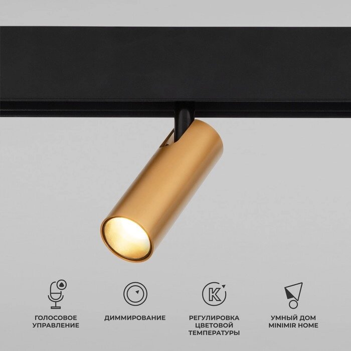 Умный трековый светильник Elektrostandard, Slim Magnetic, 158х192х35 мм, 7Вт, LED, 650Лм, 2700-6500К, цвет латунь от компании Интернет-гипермаркет «MALL24» - фото 1