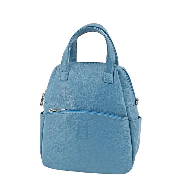 В2744 Сумка-рюкзак, отдел на молнии, цвет голубой 27х18х10см от компании Интернет-гипермаркет «MALL24» - фото 1