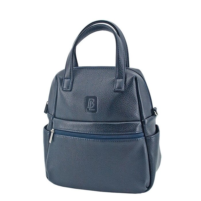 В2746 Сумка-рюкзак, отдел на молнии, цвет темно-синий 27х18х10см от компании Интернет-гипермаркет «MALL24» - фото 1