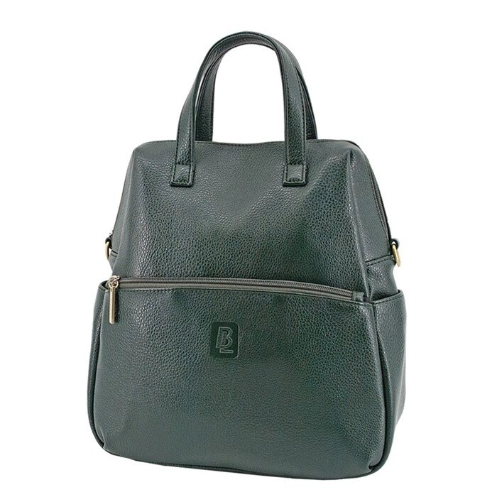 В2753 Сумка-рюкзак, отдел на молнии, цвет темно-зеленый 30х27х11см от компании Интернет-гипермаркет «MALL24» - фото 1