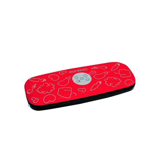 Вакуумный упаковщик Oursson VS0434/RD, 85 Вт, 20х30 см, 5 пакетов+рулон в комплекте, красный от компании Интернет-гипермаркет «MALL24» - фото 1