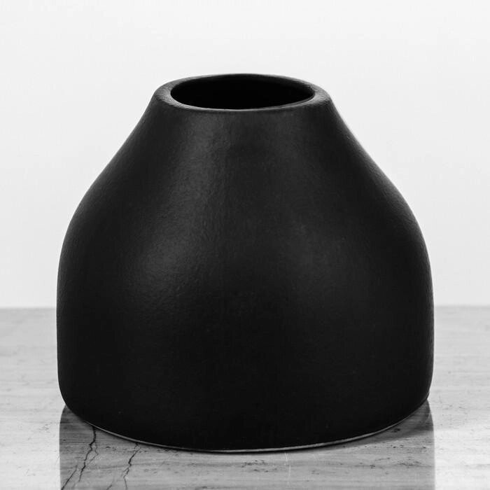 Ваза настольная "Кемер", матовая, чёрная, 9 см, керамика от компании Интернет-гипермаркет «MALL24» - фото 1