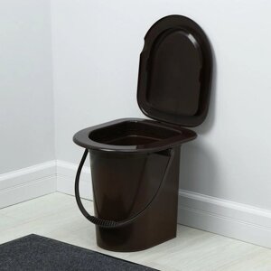 Ведро-туалет, h = 40 см, 17 л, со съёмным горшком, коричневое