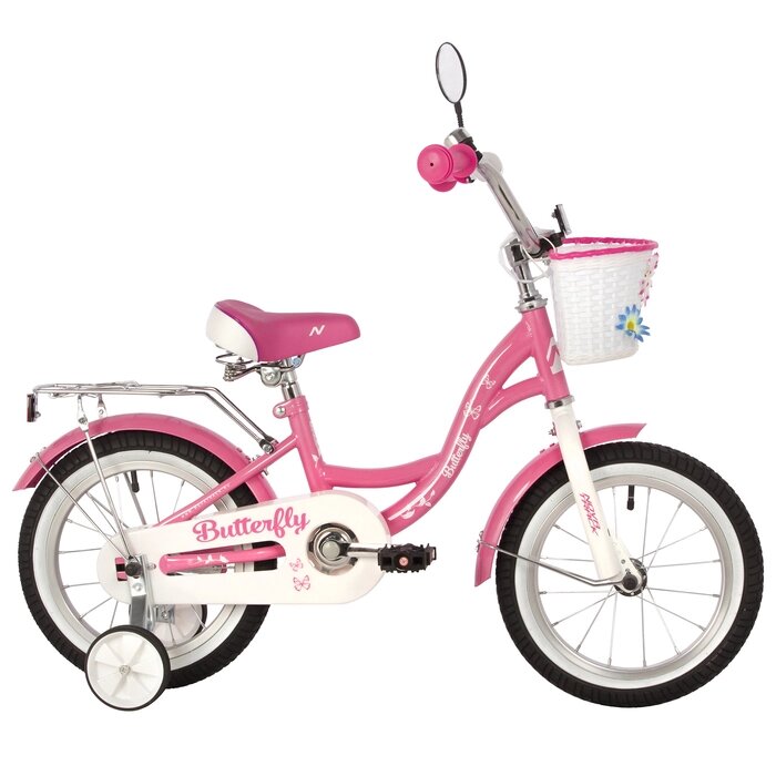 Велосипед 14" NOVATRACK BUTTERFLY, розовый от компании Интернет-гипермаркет «MALL24» - фото 1
