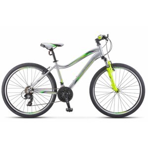 Велосипед 26” Stels Miss-5000 V, V050, цвет серебристый/салатовый, размер 18"