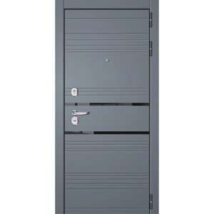 Входная дверь "Сохо", 870 2050 мм, левая, цвет софт капучино/ софт графит/ муар чёрный