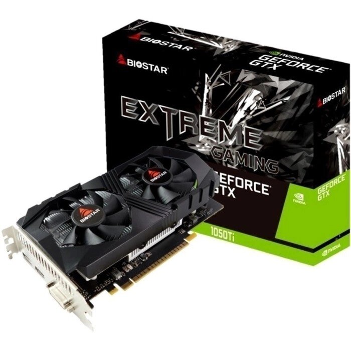 Видеокарта Biostar PCI-E GTX1050Ti-4GB NVIDIA GeForce GTX 1050TI 4Gb 128bit GDDR5 1291/7008   107349 от компании Интернет-гипермаркет «MALL24» - фото 1