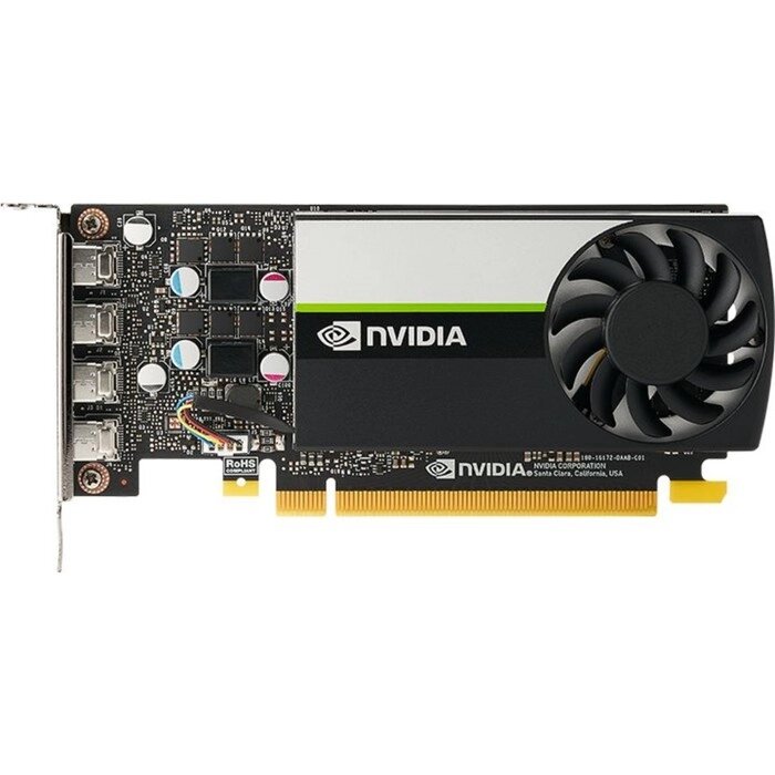 Видеокарта PNY PCI-E T1000 NVIDIA T1000 8192Mb 128 GDDR6 1065/10000 mDPx4 Ret low profile от компании Интернет-гипермаркет «MALL24» - фото 1