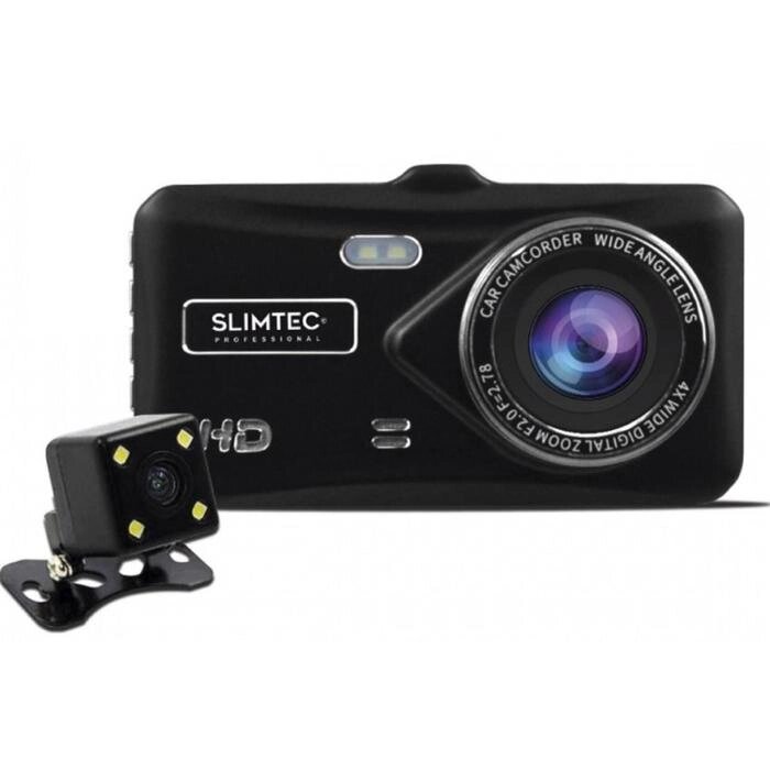 Видеорегистратор Slimtec Dual X5, 2 камеры, 4" обзор 170°, 1920x1080 от компании Интернет-гипермаркет «MALL24» - фото 1