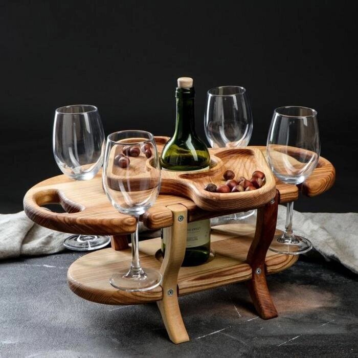 Винный столик, винница, столик для вина на 4 персоны от компании Интернет-гипермаркет «MALL24» - фото 1